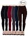 High Waist Leggings for Women Stretch Tights-Seamless,Fleece Lined,Ankle Length 6 Pack M-L Black/Brown/Charcoal/Navy
