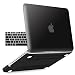 iBenzer Old MacBook Pro 13 Inch case A1278, Soft Touch Hard Case Shell Cover with Keyboard Cover for Apple MacBook Pro 13 with CD-ROM, Black MMP13BK+ 1