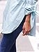 Kissky Women's Off The Shoulder Long Sleeve Knotted Top Blouse (L, Light Blue)