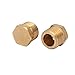 uxcell 5 Pcs 1/4BSP Male Thread Brass Hex Head Pipe Plug Connector Fitting