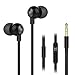 Earphones,TechRise Stereo in-ear Headphone Headset Earphone Microphone ,High Definition,Tangle Free, Noise Isolating,HEAVY DEEP BASS for iPhones, iPads,Android, LG, PC Laptop, and More-Piano Black