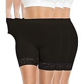 Yeblues 3 Pack Lace Slip Shorts for Under Dresses Women Smooth Anti-chafing Boyshorts Seamless Underwear Safety Shorts