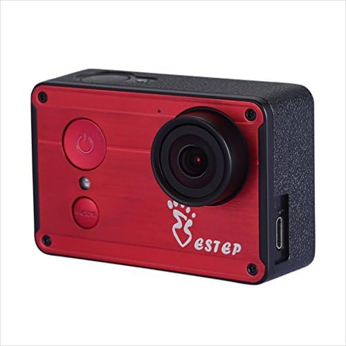 ESTEP Smart Android 2.4'' Touchscreen 12MP Ultra HD 1080P Waterproof 170° Wide-angle Wifi Sports DV Action Camera Camorder with Accessories Kit,Red