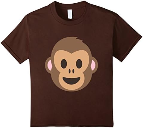 Kids EmojiTees: Monkey Face Emoji T Shirt. 12 Brown