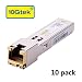 SFP to RJ45 Copper Module - 1000BASE-T Mini-GBIC Gigabit Transceiver for Cisco GLC-T/SFP-GE-T, Meraki MA-SFP-1GB-TX, Ubiquiti UF-RJ45-1G, D-Link, Supermicro, Netgear, TP-Link, up to 100m, Pack of 10