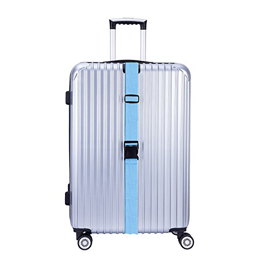 Hibate Adjustable Luggage Strap Suitcase Straps Bag Belt Travel Accessories - Blue, 4 Pack - Thumbnail 4