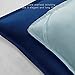 HIG 3pc Down Alternative Comforter Set - All Season Reversible Comforter with Two Shams - Quilted Duvet Insert with Corner Tabs - Box Stitched - Breathable, Soft (Full/Queen, Navy/Light Blue)