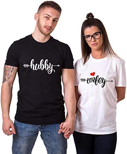 Hubby Wifey Tshirts Matching Shirts for Couples Couple Tshirts Set His Hers T-Shirt