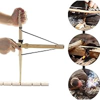 Alamana Bow Drill Fire Starter Primitive Wood Outdoor Survival Practice Friction Tool Tool Scout Outdoor Activity Kits Teaching Outward Training Tool