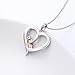 Sterling Silver Always My Sister Forever My Friend Love Heart Necklace, 18