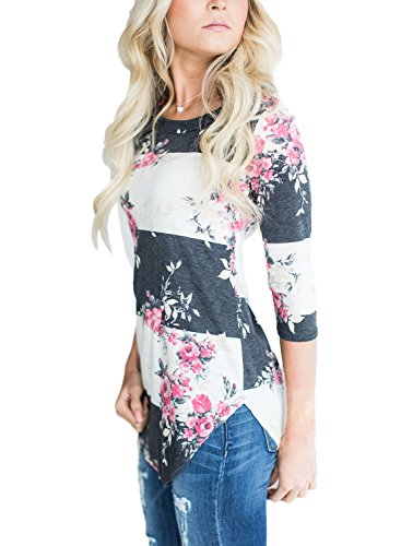 Printed Short Sleeve Round Neck Blouse