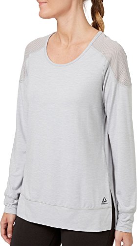Reebok Women's 24/7 Jersey Long Sleeve Shirt (Dd Highrise/White, Large)