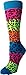 TCK Neon Rainbow Fun Print OTC Socks (Paw Print, Medium)