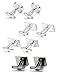 Yadoca 4 Pairs Men Brass/Stainless Steel Cufflinks Set Unique Wedding Business Classic Cufflinks