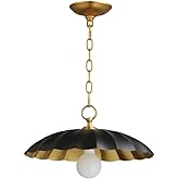 Maxim Primrose - 1 Light Pendant-9 Inches Tall and 16 Inches Wide-Black/Gold Leaf Finish