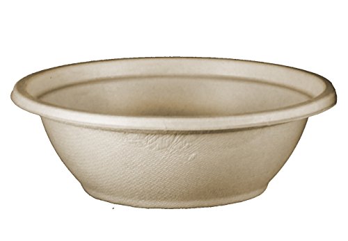 World Centric BO-SC-U24 Compostable Unbleached Plant Fiber Bowls, 24oz. - 32 oz. (Pack of 500)