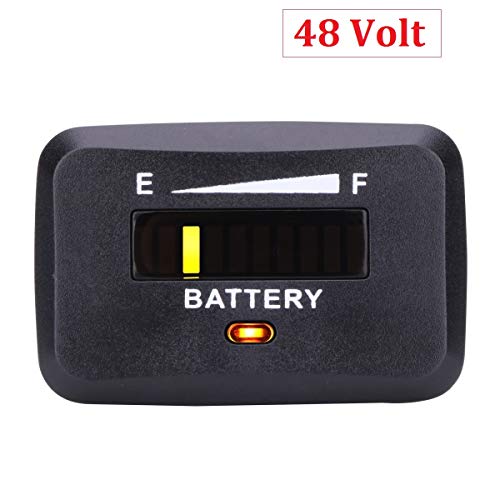 SEARON 48V Volt LED Battery Level Indicator Meter Gauge for EZGO Club Car Yamaha Golf Cart Forklift ATV Motorcycle Marine Van Vehicle.