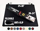 Larsic Stove Cover - Protects Electric Stove Washer Dryer Top. Anti-Slip Coating Waterproof, Ironing Mat, Stove Washer Dryer Gap, Foldable. Prevent Scratching, Expands Usable Space (28.5X20.5, Black)