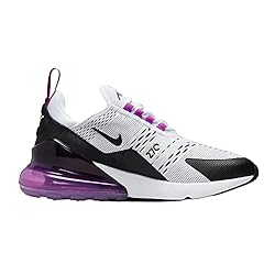 Nike Women's Air Max 270 Shoes, White/Black-fuchsia