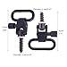 CyberDyer Carbon Steel Quick Detach Sling Swivels Stud Gun Sling Mounting Kit with Screws 2Pcs (Black)