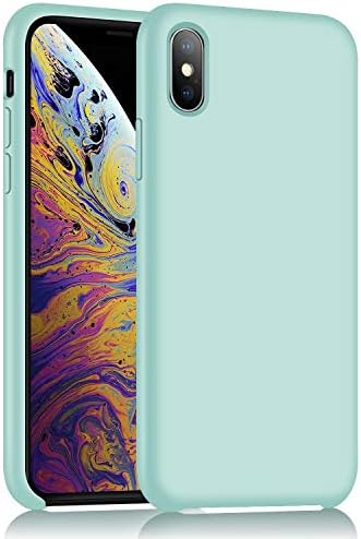 iPhone X Silicone Case, XSHNUO Liquid Silicone Gel Rubber Ultra Thin Case with Soft Microfiber Cloth Lining Cushion for Apple iPhone X (2017) 5.8 inch (Mint)