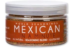 WORLD SEASONINGS Mexican Seasoning Blend - Tex Mex Seasonings - Mexican Spice blend - Taco Spices - Fajita Mix - Chicken Burgers - Fish Taco Seasoning Powder - Burrito Seasoning Mix - Spicy Salsa - MEXICAN IN A MINUTE