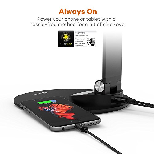 image for TaoTronics DL19 Black LED Desk Lamp with USB Charging Port Eye-Care Di