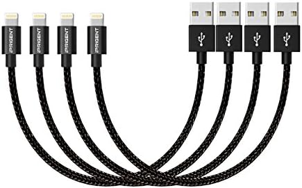 USB iPhone Charging Cable 4 Pack Nylon Braided Cable with Aluminum Plug High Durability Lightning Cable 20cm for iPhone iPad air pro Tablets Charging Docking Station iPRIGENT