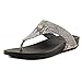 FitFlop Banda Women Open Toe Leather Silver Thong Sandal