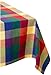 DII Checkered Tabletop Collection 100% Cotton, Machine Washable, Tablecloth, 52x52, Summer Check