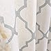 jinchan Grey Moroccan Print Curtains for Bedroom- Quatrefoil Flax Linen Blend Textured Geometry Lattice Grommet Window Treatment Set for Living Room - 50