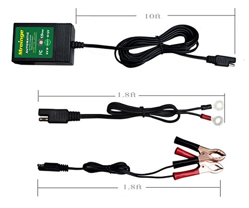 Mroinge MBC015 6V&12V 1.5A Smart Battery Charger / Maintainer, with 12ft output cord.