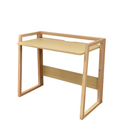 Laputa Foldable Computer Desk Natural Wood, Adjustable Height, Home
Office Computer Desk For Small Spaces, Foldable Workstation With Easy
Storage and Easy To Move Around(Beech color)