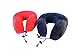 Globe Trot Gear Memory Foam Travel Neck Pillow with Ear Plugs, Carrying case, Eye Mask and Gel (Blue with Black Eye Mask)