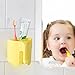 RyanLemon Elephant Toothbrush Holder for Toddler, Suction Cup Cute Toothbrush Holder for Kids, for Bathroom, with 3 Slots and 1 Hook, Grey