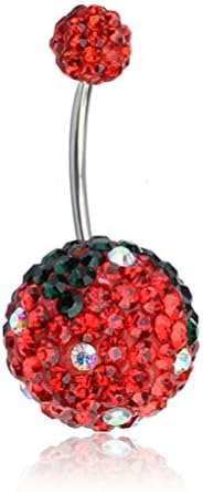 Mrsrui Stainless Steel Belly Button Rings for Women Girls Navel Rings CZ Body Piercing