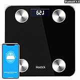 Bluetooth Smart Body Scale, Hoolick Wireless Body Fat Monitor with Weight,Body Fat,Visceral Fat,Muscle,Bone,BMR,BMI,Body Water(A)