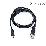 SN-RIGGOR 2 Packs Replacement USB Cable For Image Transfer / Supports Charging in Selected models Olympus CB-USB5 / CB-USB6 USB Cable Cord Lead for Camedia / Creator / Mju / Mju Tough / Pen / S