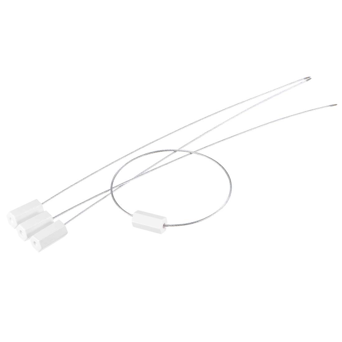 sourcing map Steel Cable Seals Ties Anti-Tamper Security Tag, 12.2" Long for Cargo Container Door, White, Pack of 50