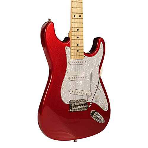 image for Sawtooth ST-ES-CARP Candy Apple Red Electric Guitar with Pearl White P