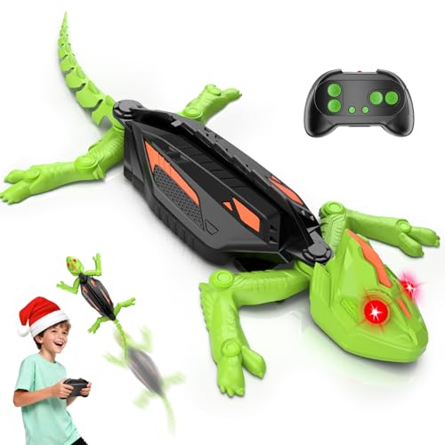 YKYI Wall Climbing Gecko Toy, Remote Control Lizard Crawler with LED Lights for Kids, Crawling Electric Christmas Birthday Gifts, Gecko Wall Climbing Toy for Boys and Girls