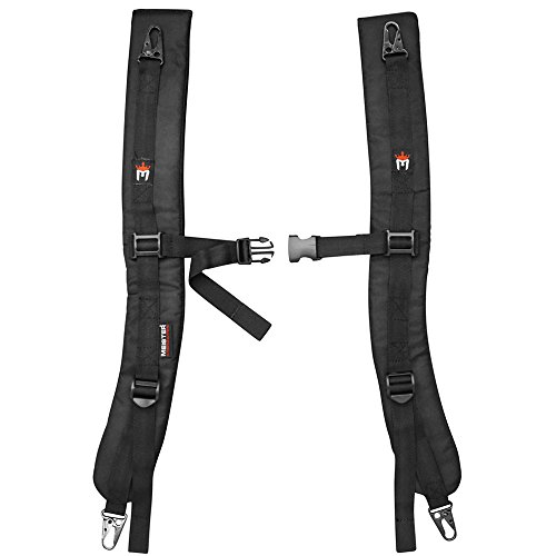 Meister Backpack Straps for 50lb Elite Fitness Sandbag - Weight Rucksack Attachment - Black