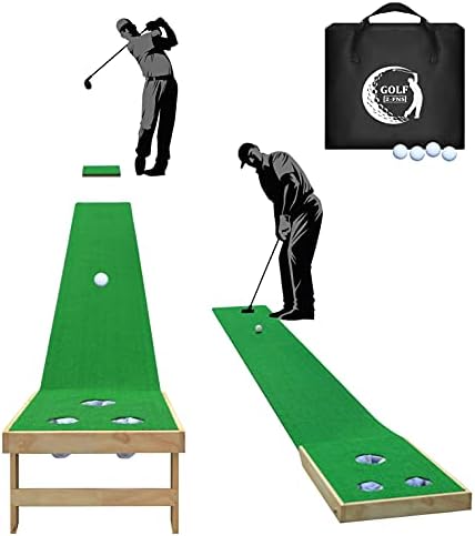 2-FNS Golf Putting and Hitting Green Set, Indoor Outdoor Games Golf Practice Mat with Hitting Mat 4 Golf Balls 1 Carrying Bag for Home Basement Office Backyard Training 2-FNS Golf Putting and Hitting Green Set, Indoor Outdoor Games Golf Practice Mat with Hitting Mat 4 Golf Balls 1 Carrying Bag for Home Basement Office Backyard Training