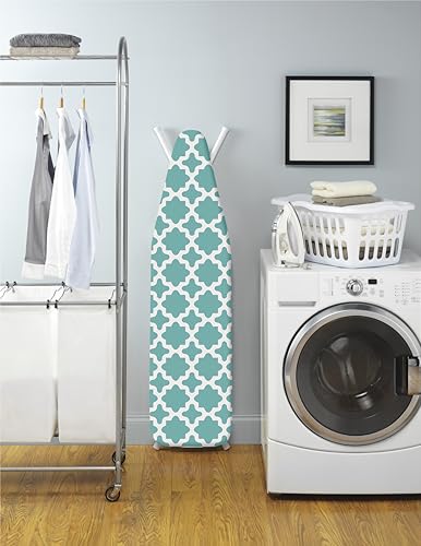 Whitmor Reversible Ironing Board Cover and Pad, Concord Turquoise, 54.0x15.0