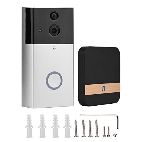 fosa 720P Wifi Video Doorbell Kit, Wireless Doorbell HD Visual Camera with Installation Tools, Motion Detection, IR Night Vision, Door Bells sensor Chimes for Home Business Security (White,us plug)