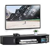 FITUEYES Wall Mounted TV Media Console Floating Desk Storage Hutch for Home and Office DS211001WB