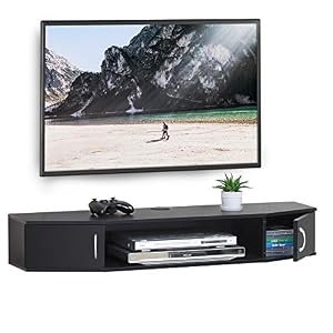 FITUEYES Floating TV Stand Wall Mounted TV Shelf with Door Wood Media Console Entertainment Center Under TV Floating…