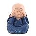 Thur amo 4 Monks Buddha Figurine, Wise Monks Statue Hear No Evil See No Evil Speak No Evil Statue Wealth Lucky Figurine Happy Face Buddha Car Interior Decor Desk Ornament Shelf Display