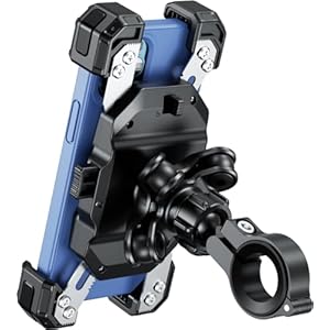 Kaedear(カエディア) バイク スマホホルダー 振動吸収 バイク用スマホホルダー 携帯ホルダー KDR-M11CPJ-BK