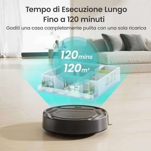 M210P Robot Aspirapolvere 2200Pa Ultra Sottile 7,8cm, Nero